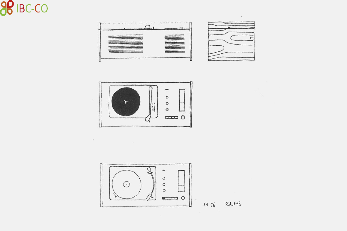 طرحهای دستی اولیه گرامافون اس کی 4، دیتر رمس، 1956